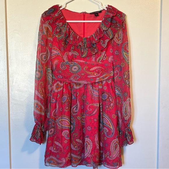 Betsy Johnson silk pink paisley dress - Picture 3 of 17